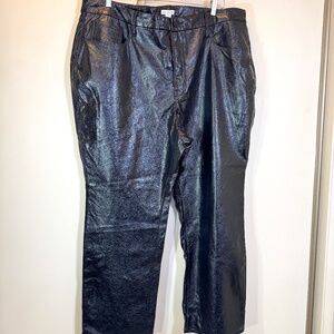 Good American Shiny Patent Faux Leather Pants - Black - Size 20
